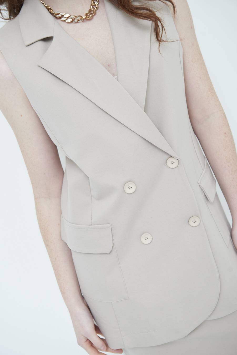 Kikisix GIACCA SMANICATA DOPPIOPETTO BEIGE Sottocosto