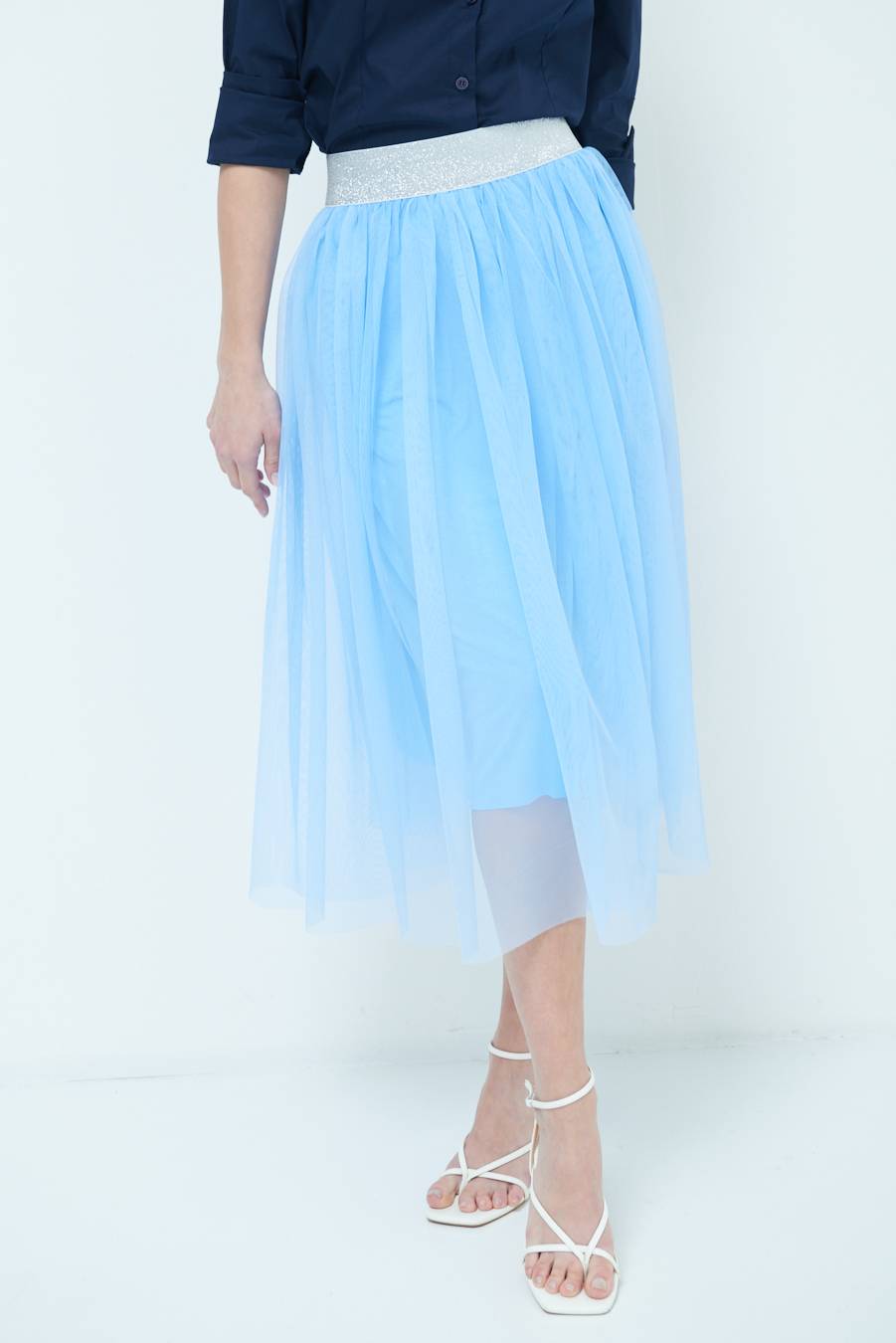 Kikisix GONNA TULLE CELESTE Fino Al -60%