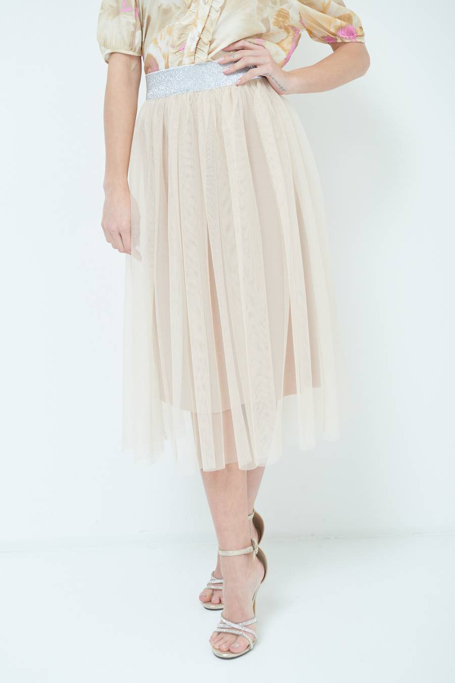 Kikisix GONNA TULLE BEIGE Affare Del Giorno
