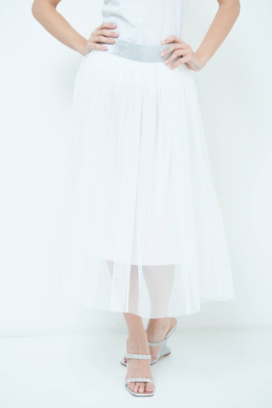Kikisix GONNA TULLE BIANCO Prezzo Ridotto