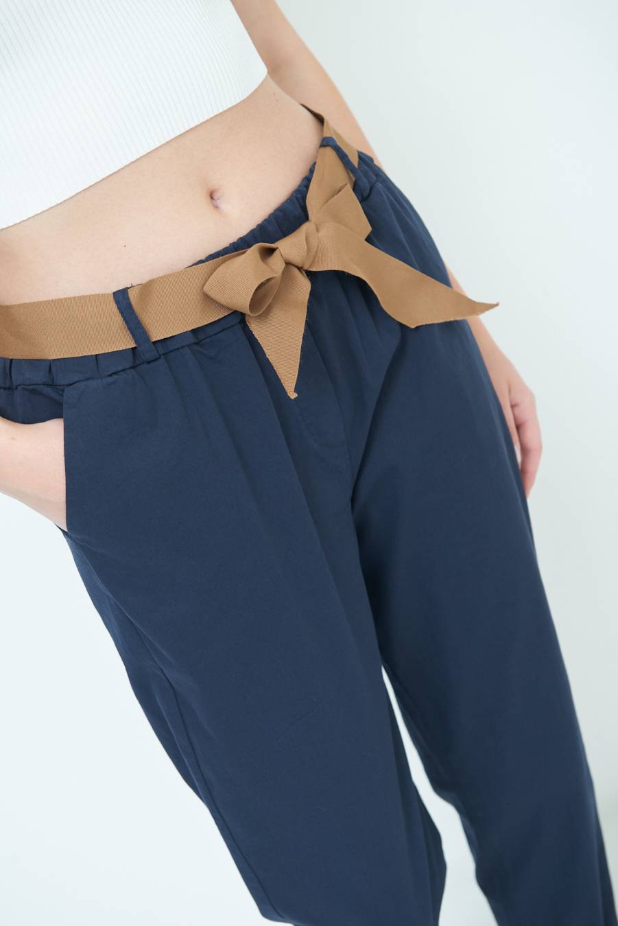 Kikisix PANTALONE DRITTO CON RISVOLTO BLU Qualità