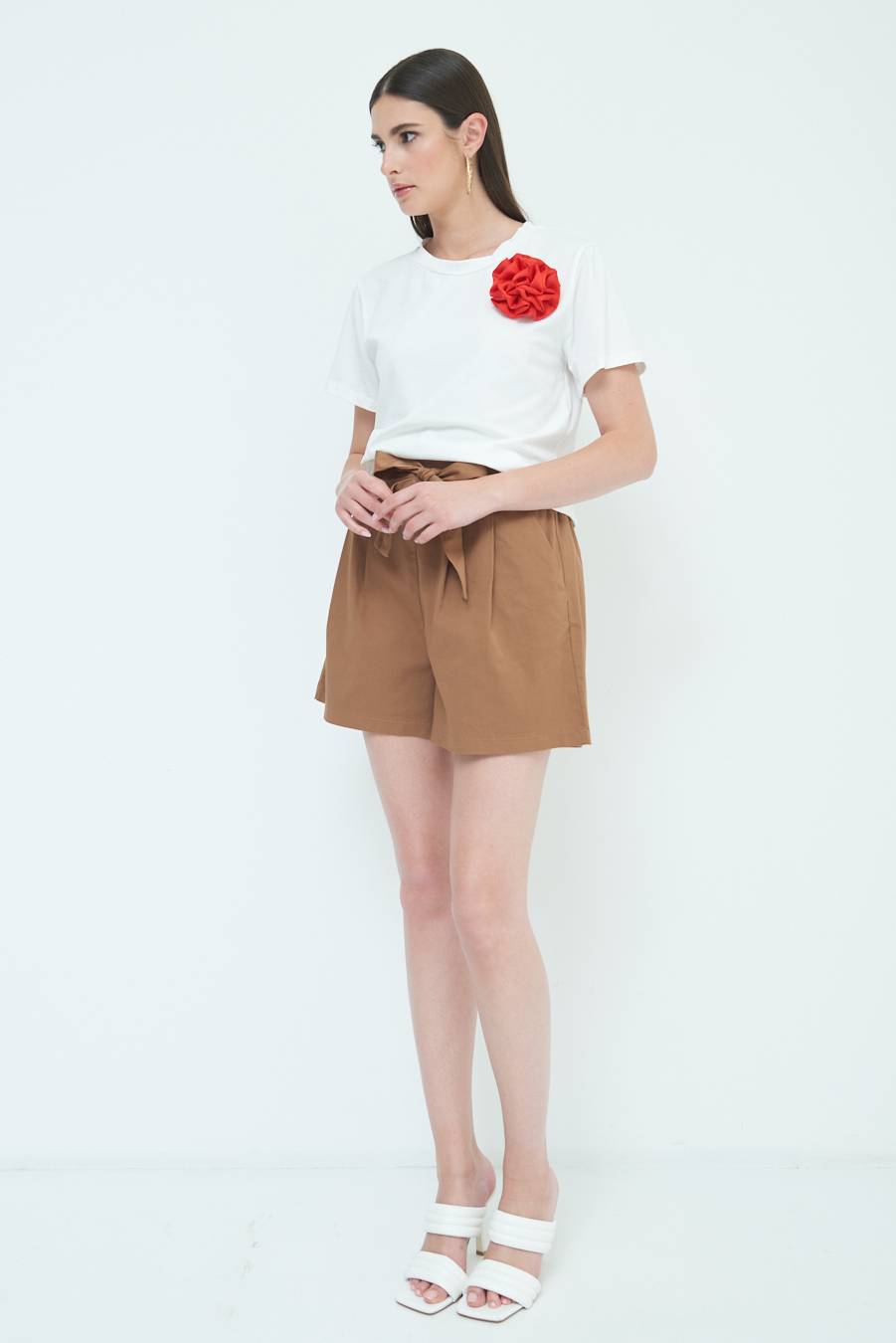 Kikisix SHORT CON CINTURA FASCIA TABACCO Online