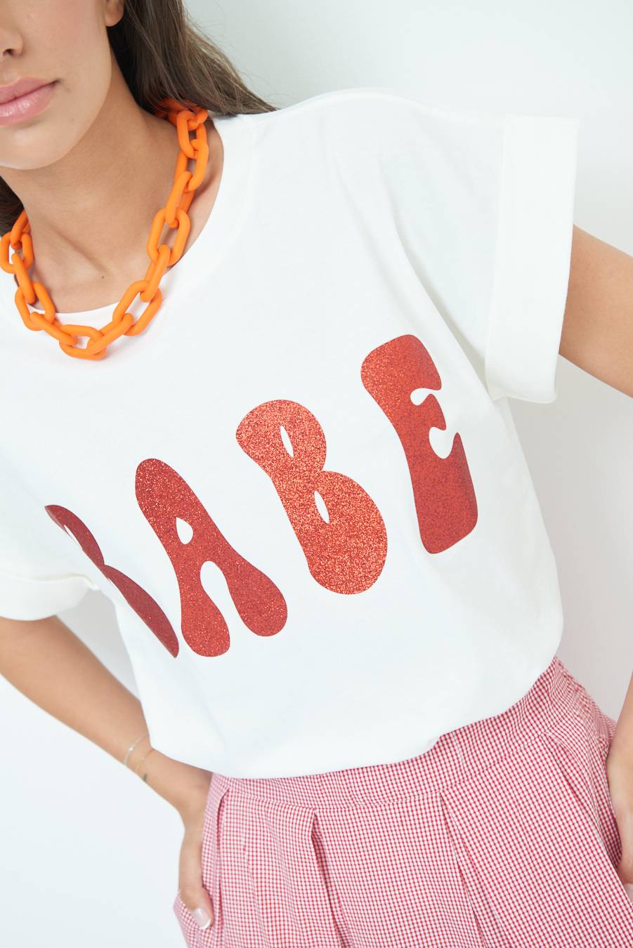 Kikisix T-SHIRT "BABE" ROSSO Vendite Flash