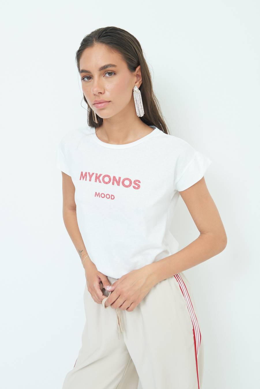 Kikisix T-SHIRT ''MYKONOS'' ROSSO Italia
