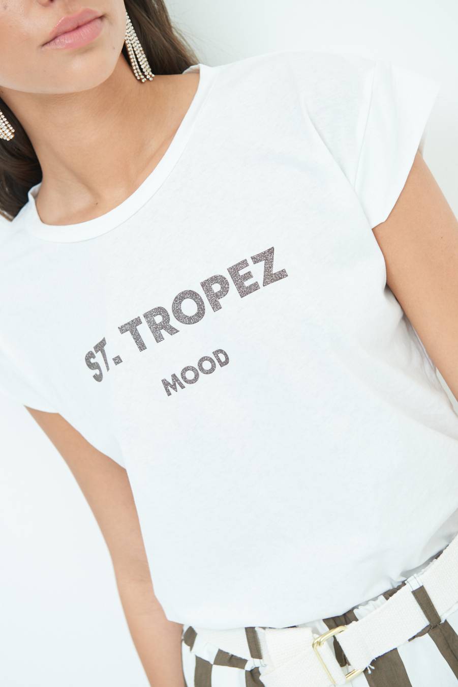 Kikisix T-SHIRT ''ST.TROPEZ'' CIOCCOLATO Vendita
