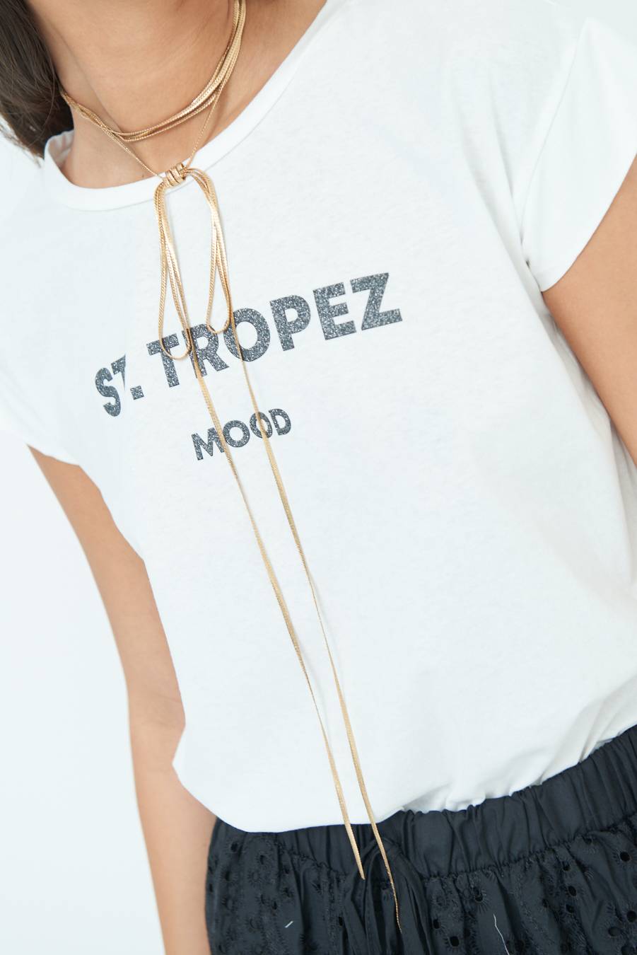 Kikisix T-SHIRT ''ST.TROPEZ'' NERO Spedizione Gratuita