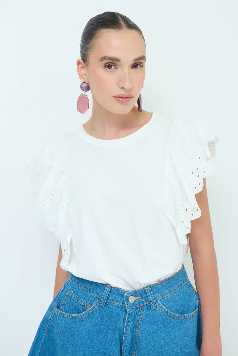 Kikisix T-SHIRT SANGALLO BIANCO Qualità Garantita