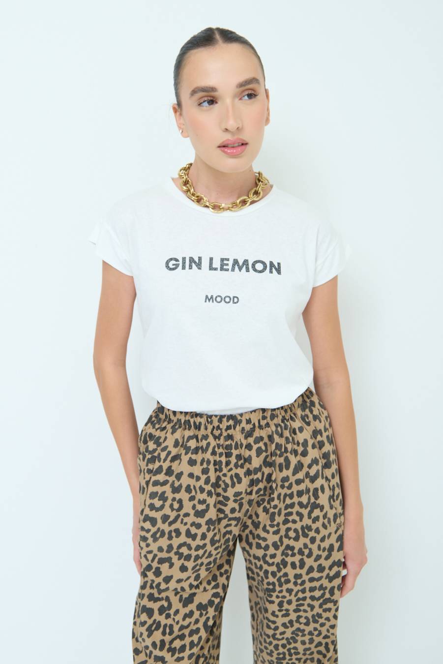 Kikisix T-SHIRT ''GIN LEMON'' NERO Consegna Veloce