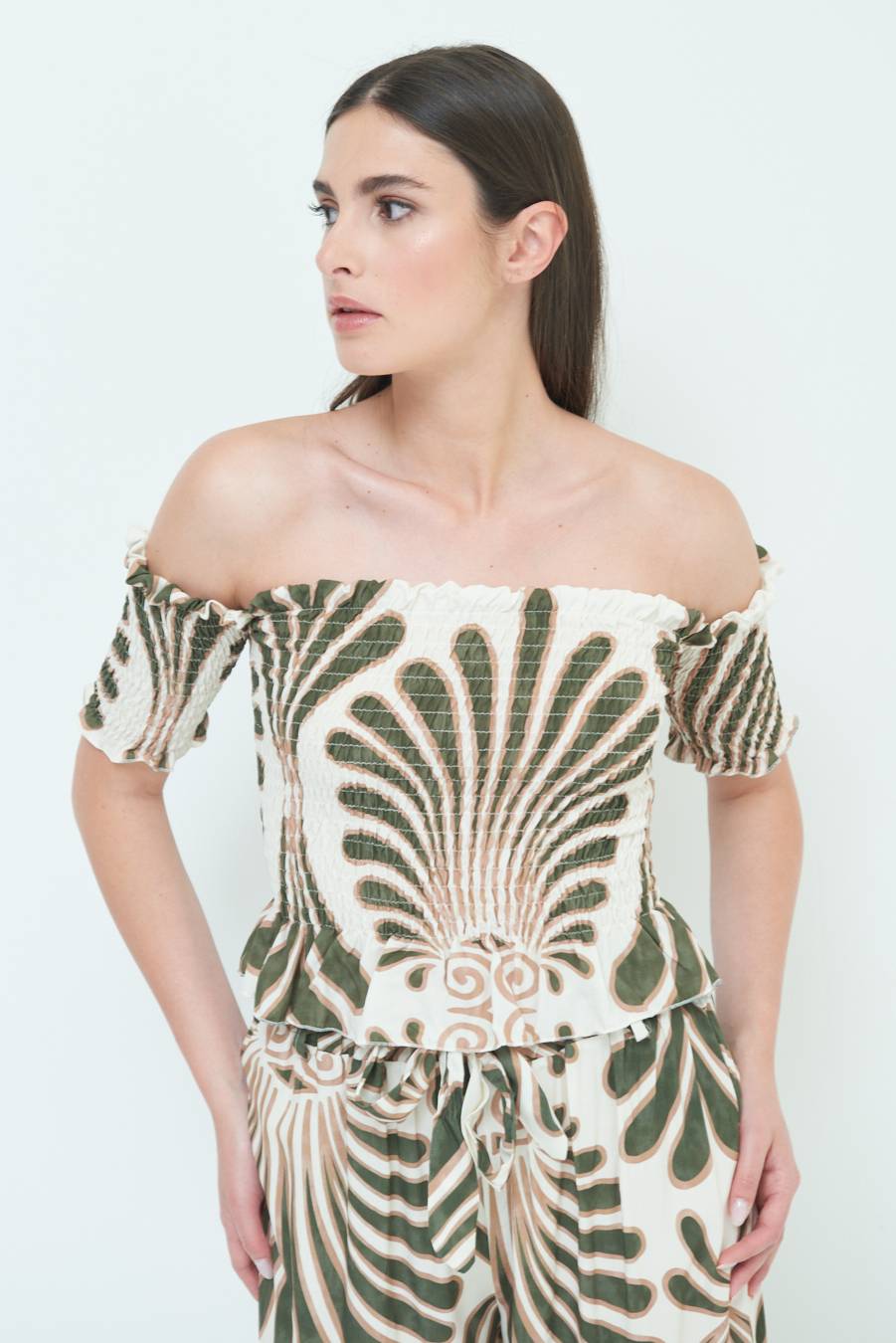 Kikisix TOP ETNICO VISCOSA MILITARE Online