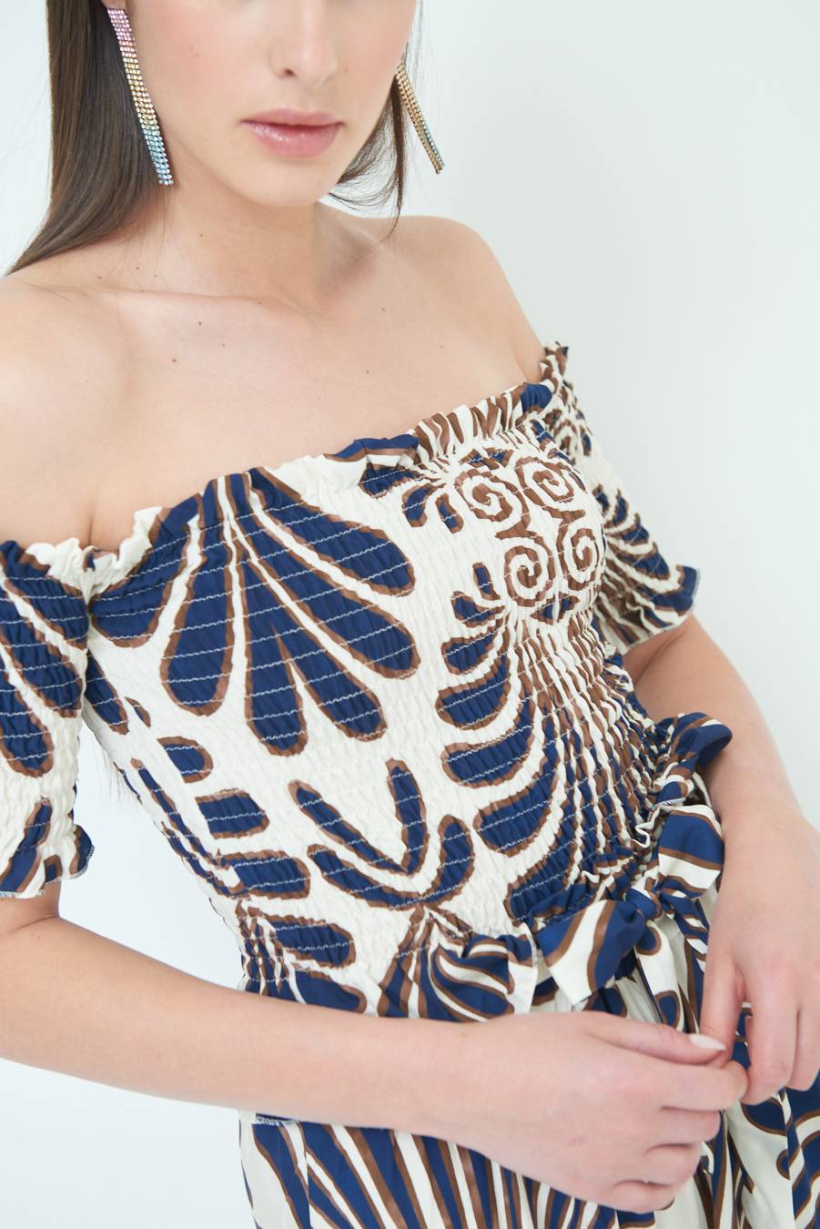 Kikisix TOP ETNICO VISCOSA BLU Outlet
