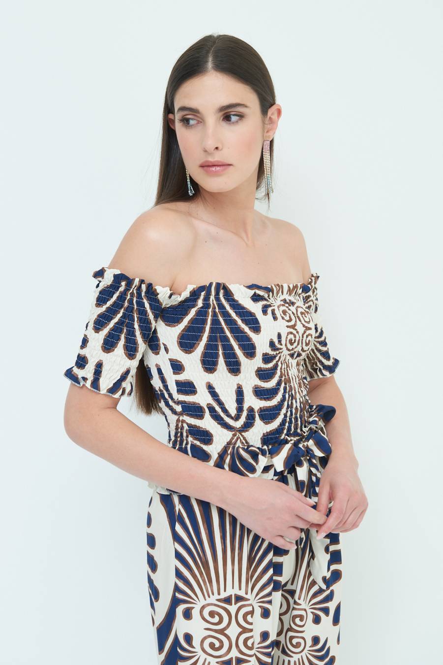 Kikisix TOP ETNICO VISCOSA BLU Outlet