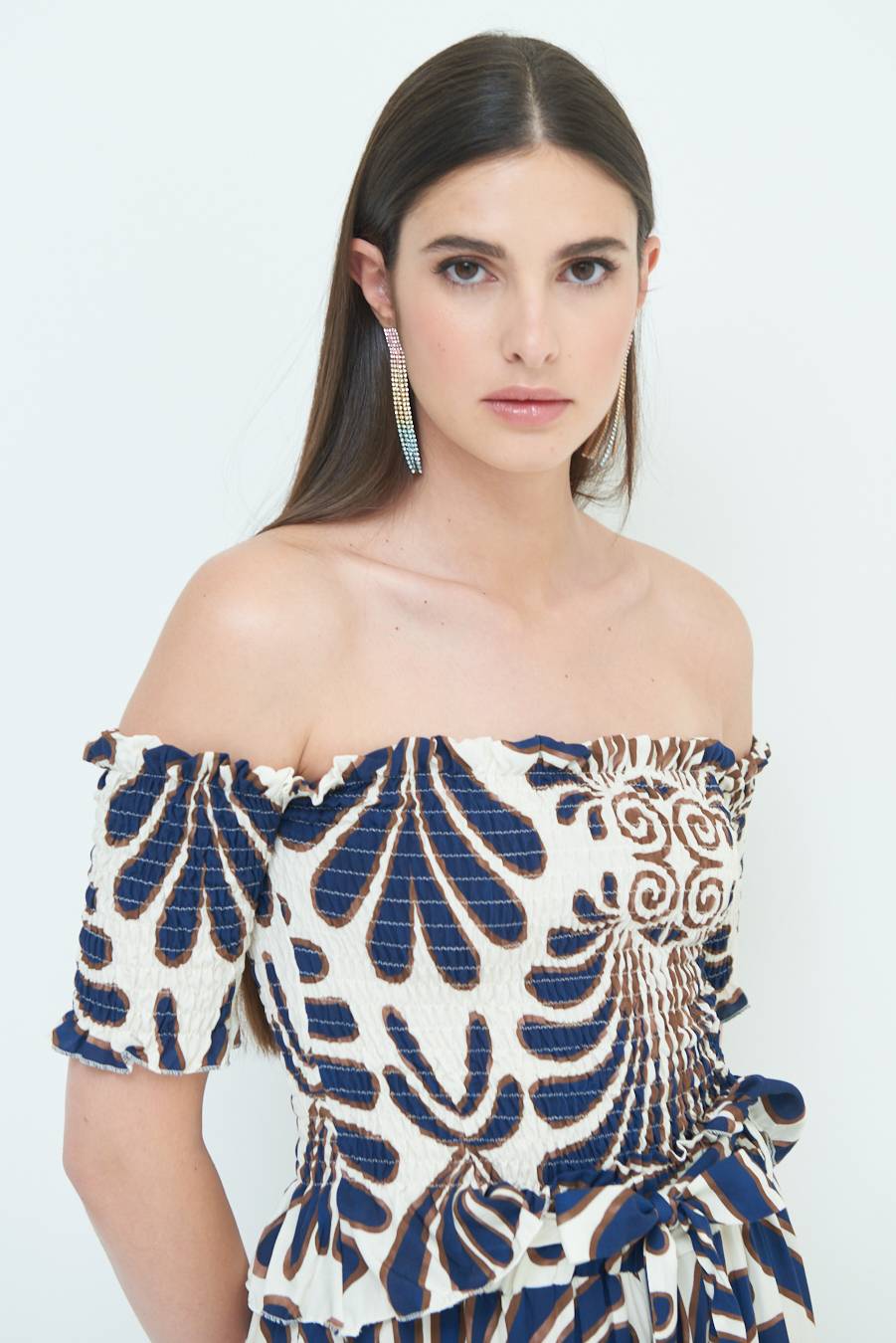 Kikisix TOP ETNICO VISCOSA BLU Outlet