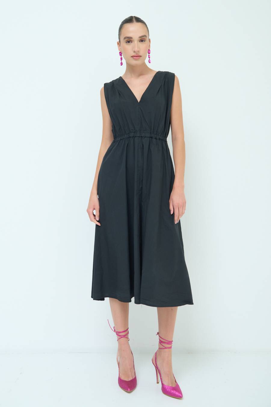 Kikisix ABITO MIDI CON ELASTICO NERO Promozione Limitata