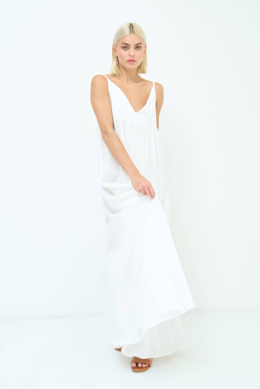 Kikisix ABITO AMPIO MAXI BIANCO Sconto