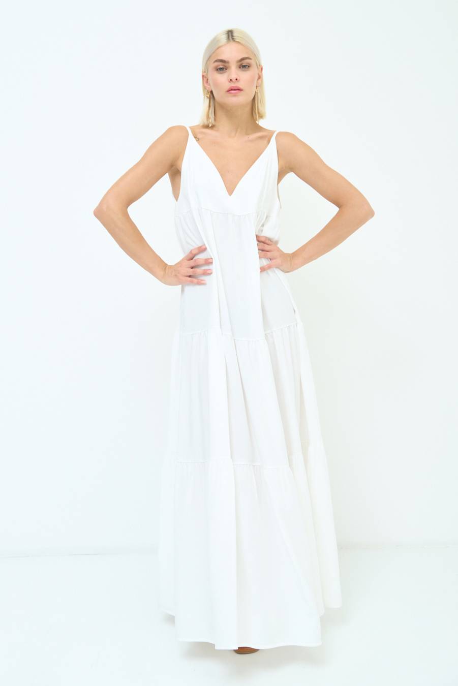 Kikisix ABITO AMPIO MAXI BIANCO Sconto