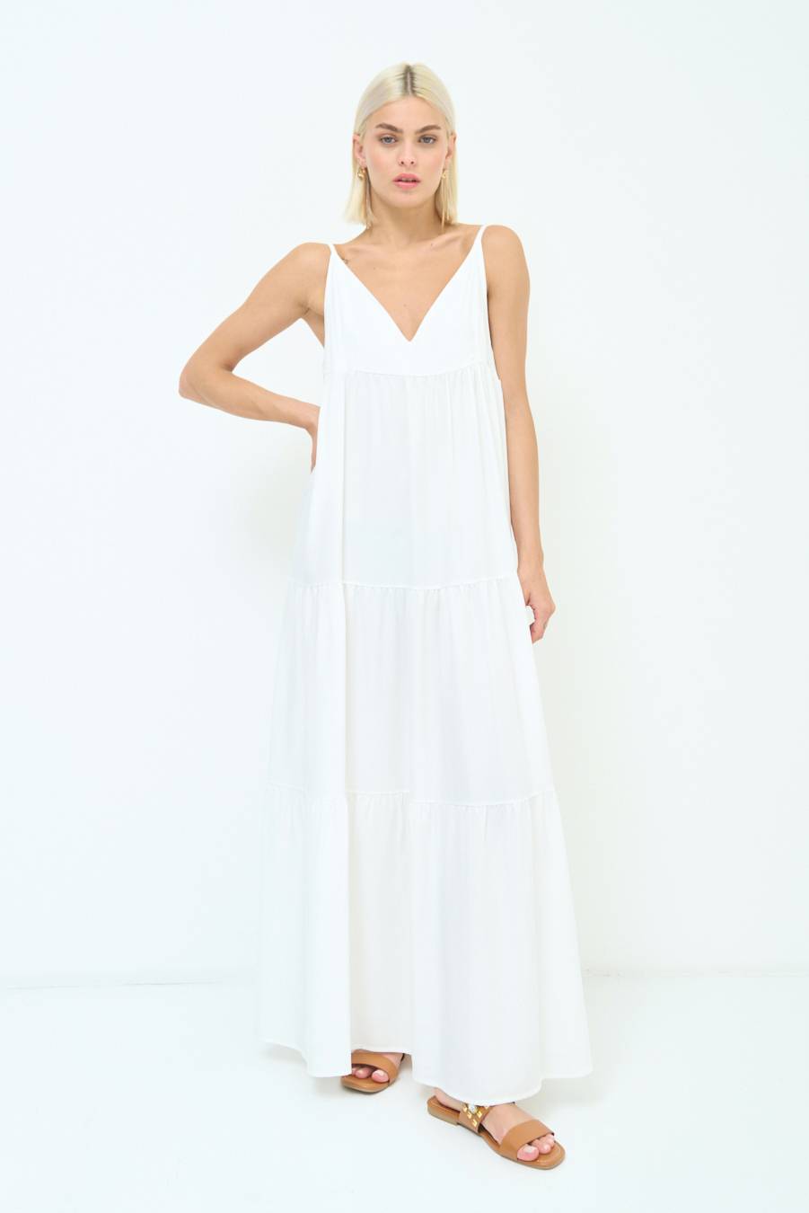 Kikisix ABITO AMPIO MAXI BIANCO Sconto