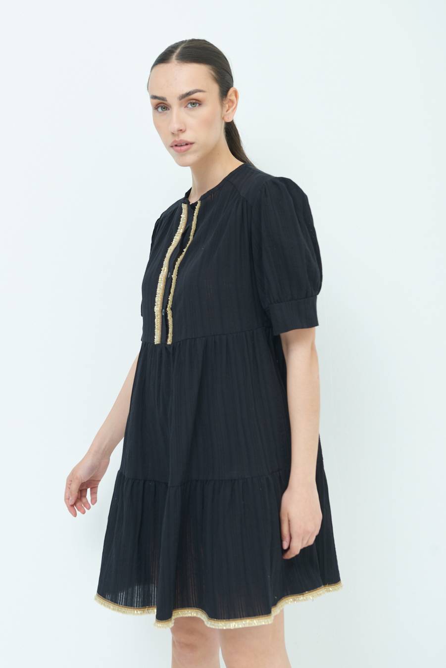 Kikisix ABITINO CON INSERTO ORO NERO Saldi Di Fabbrica