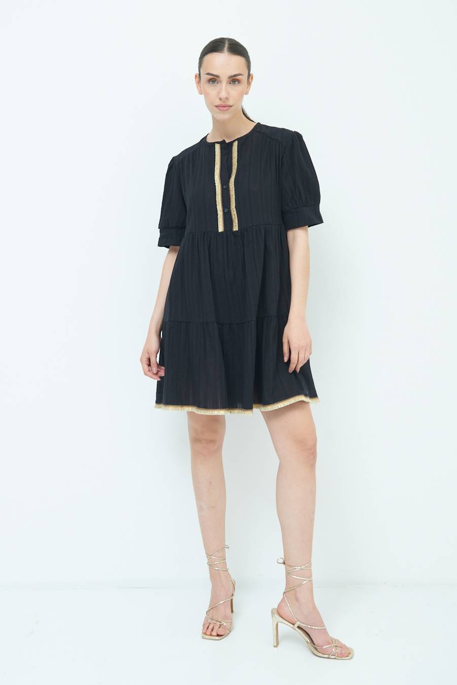 Kikisix ABITINO CON INSERTO ORO NERO Saldi Di Fabbrica