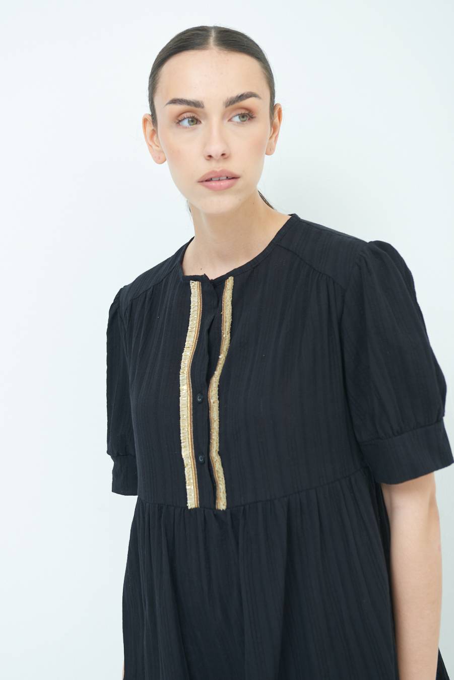 Kikisix ABITINO CON INSERTO ORO NERO Saldi Di Fabbrica
