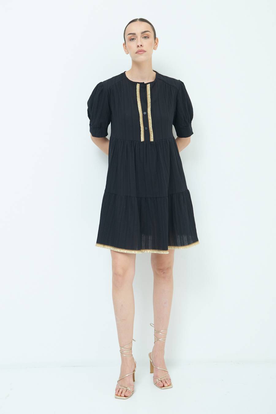 Kikisix ABITINO CON INSERTO ORO NERO Saldi Di Fabbrica