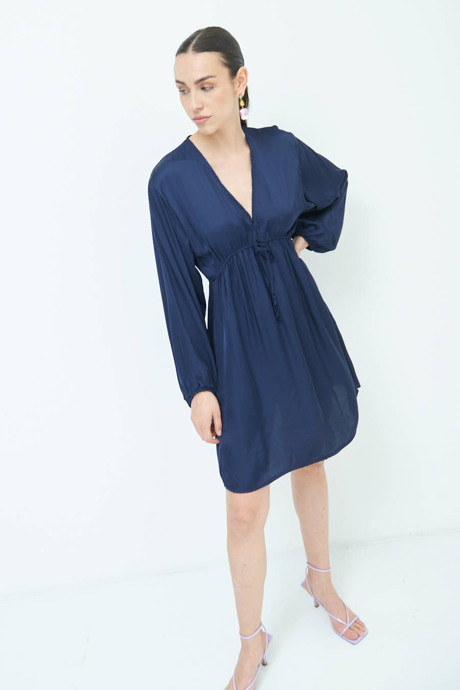Kikisix ABITO COULICE RASO VISCOSA BLU Vendite Flash