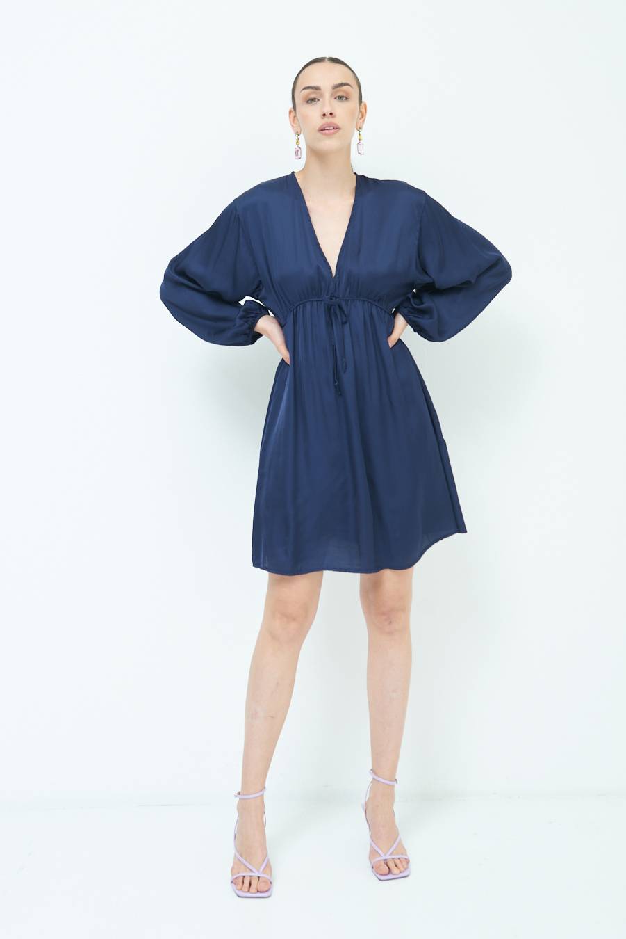 Kikisix ABITO COULICE RASO VISCOSA BLU Vendite Flash