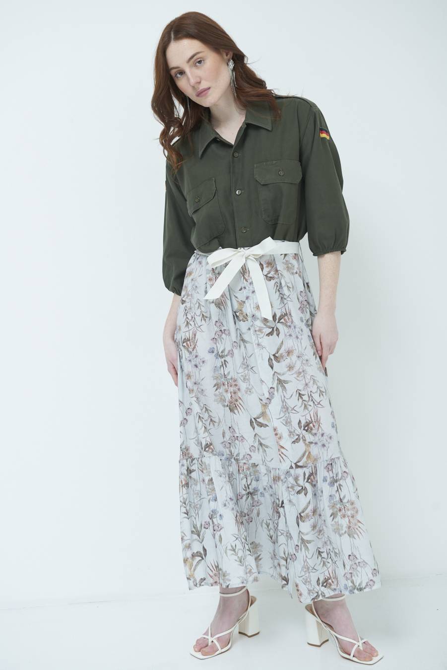 Kikisix ABITO GONNA FANTASIA VINTAGE GRIGIO Sconto