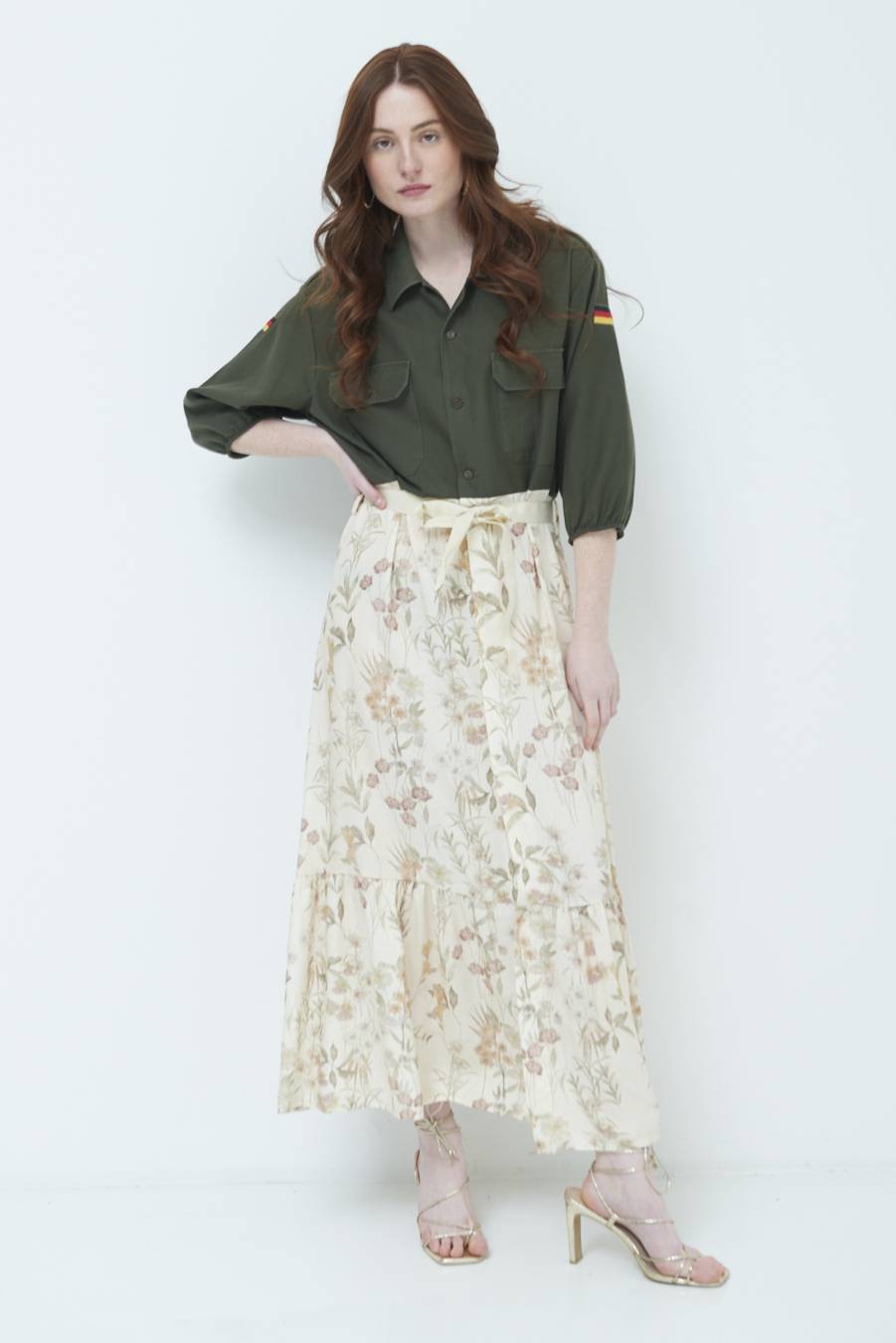 Kikisix ABITO GONNA FANTASIA VINTAGE BEIGE Offerta
