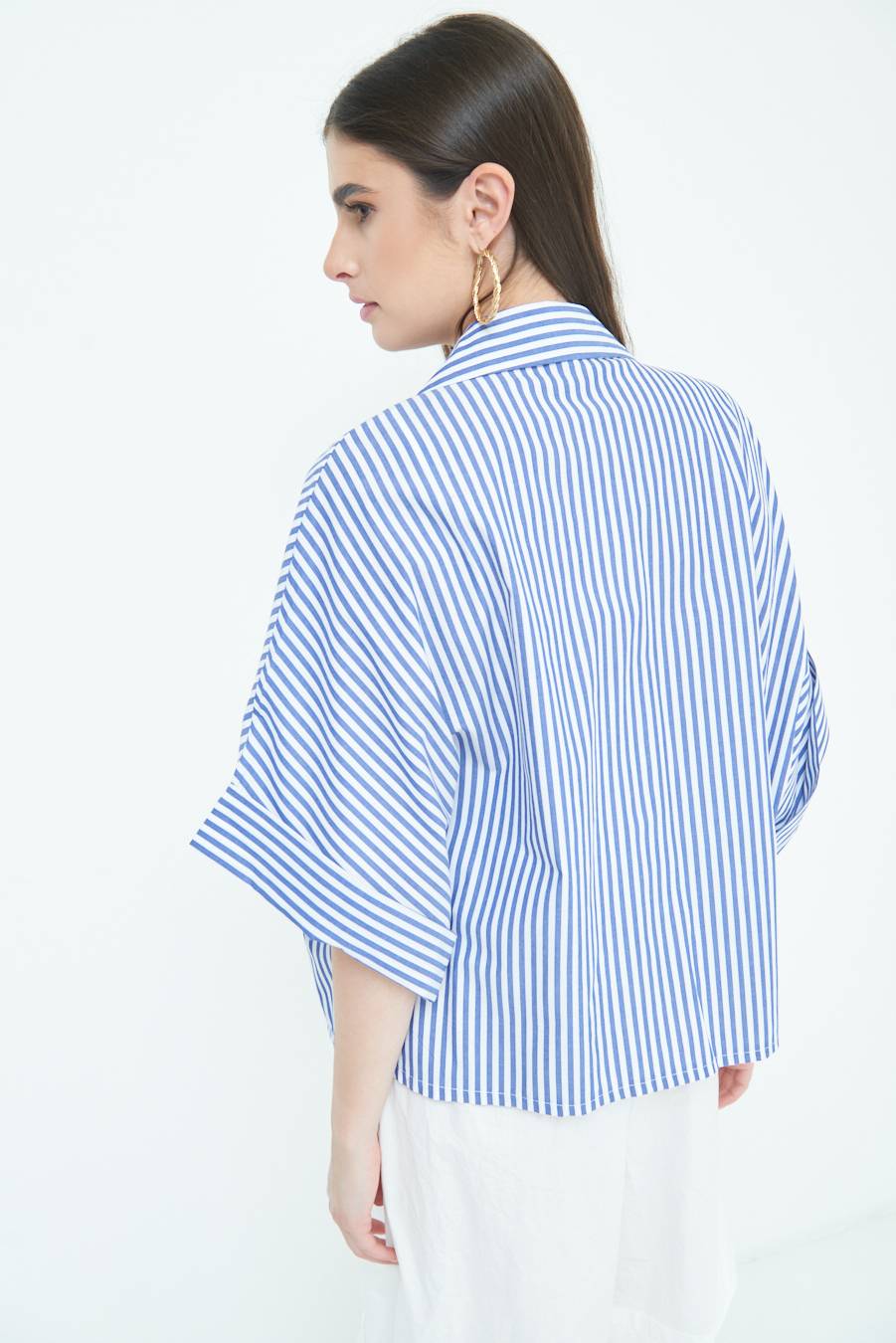 Kikisix CAMICIA OVER CON TASCHE BLU Saldi