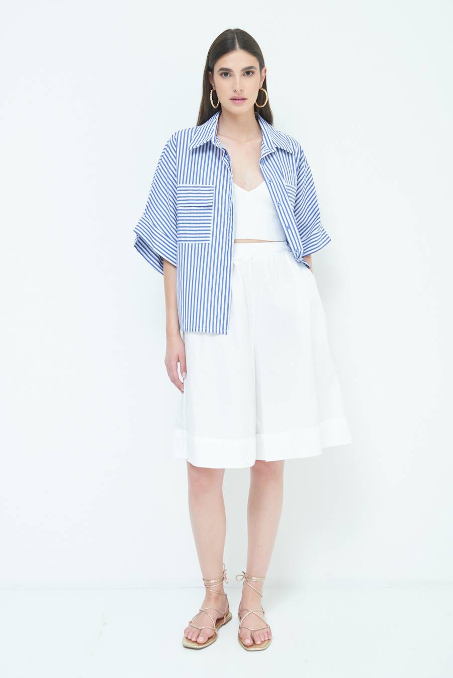 Kikisix CAMICIA OVER CON TASCHE BLU Saldi