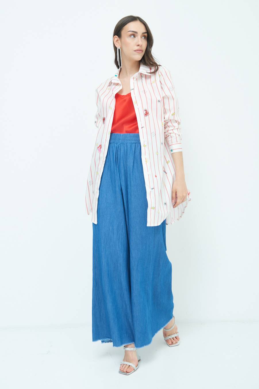 Kikisix CAMICIA ABITO FANTASIA ROSSO/BURRO In Linea