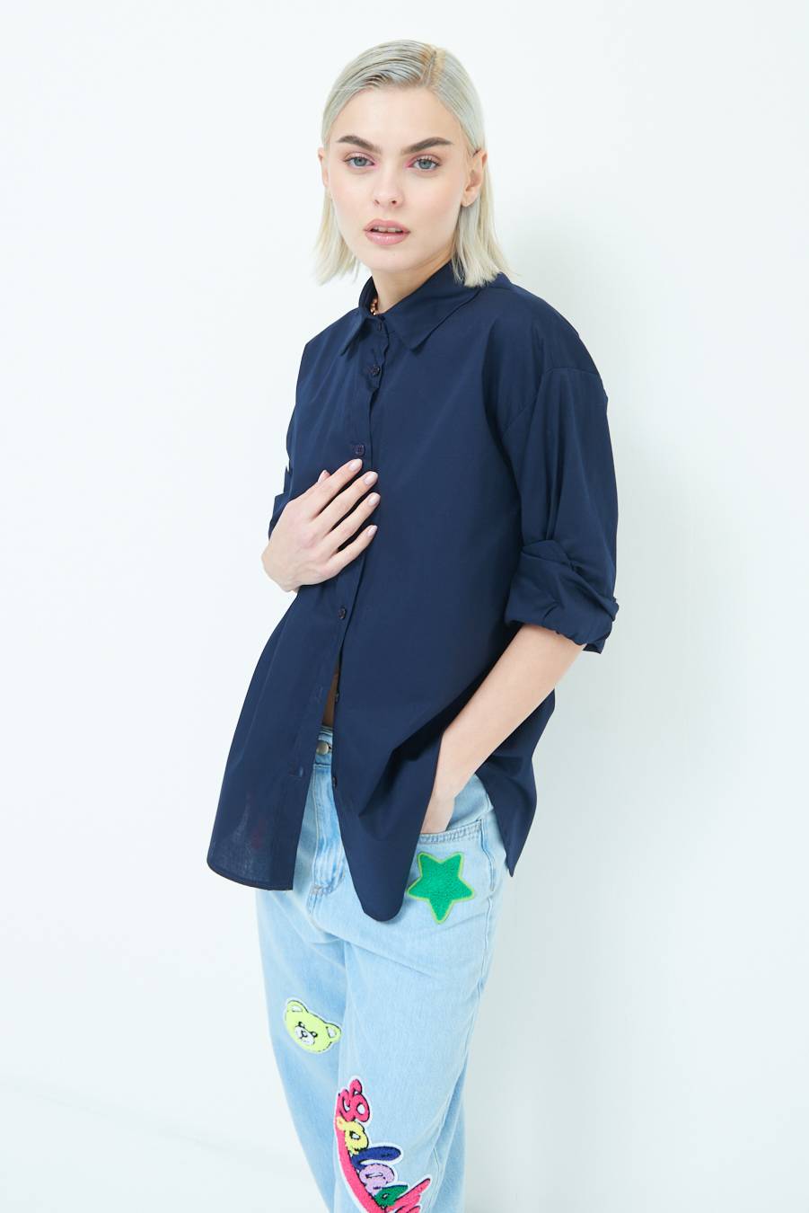 Kikisix CAMICIA MANICA AMPIA BLU Negozi Online