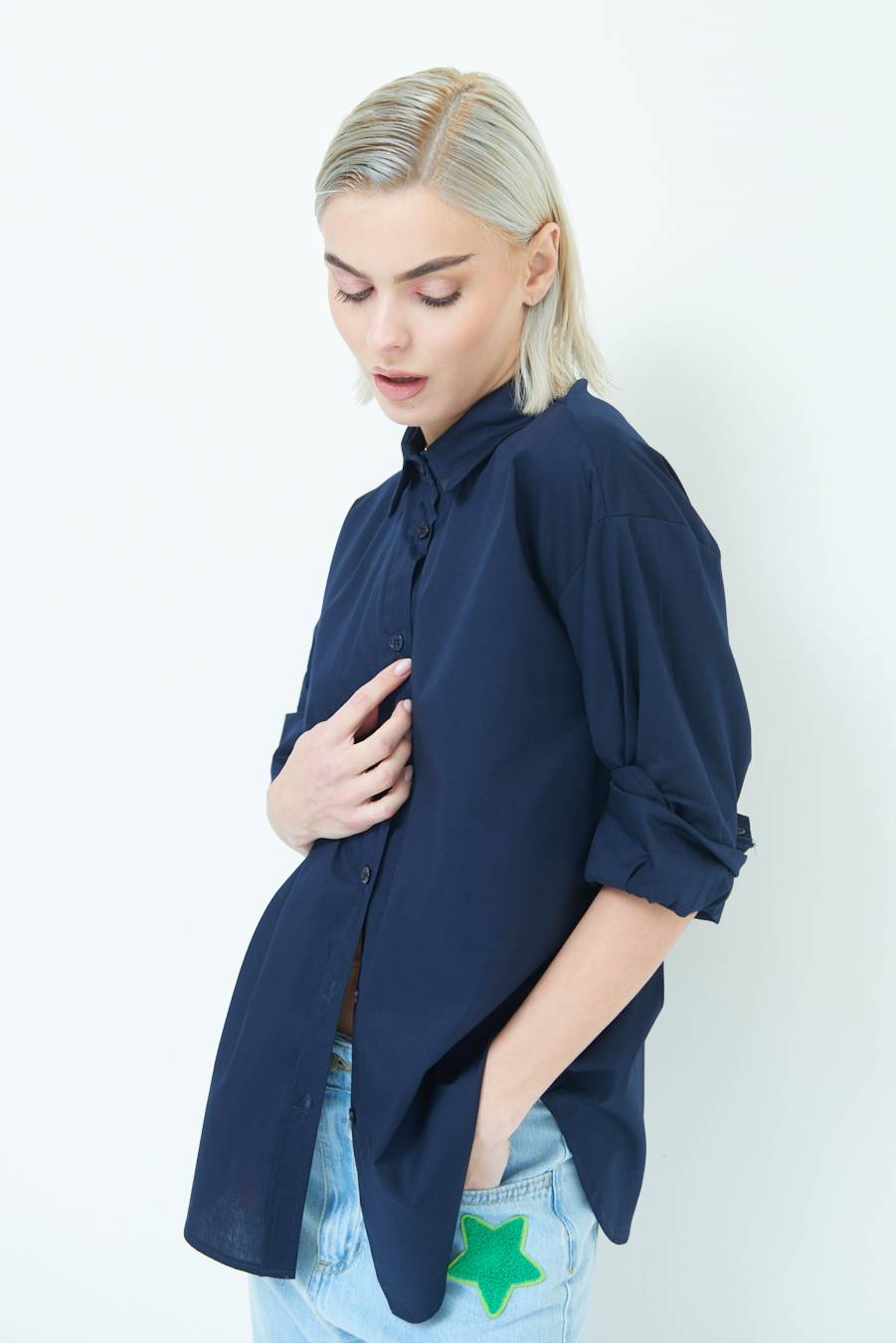 Kikisix CAMICIA MANICA AMPIA BLU Negozi Online