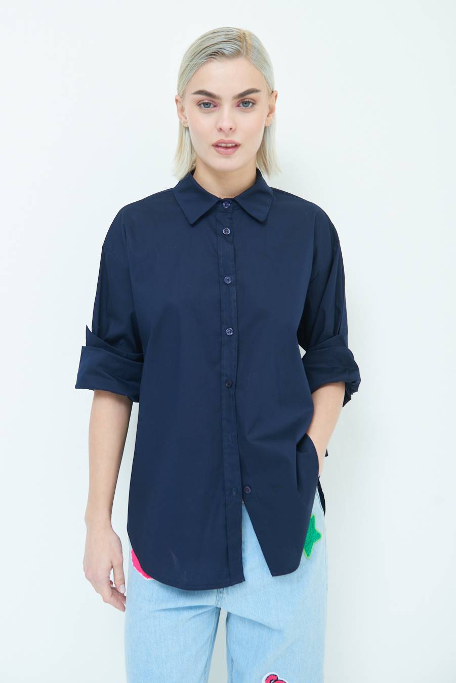 Kikisix CAMICIA MANICA AMPIA BLU Negozi Online