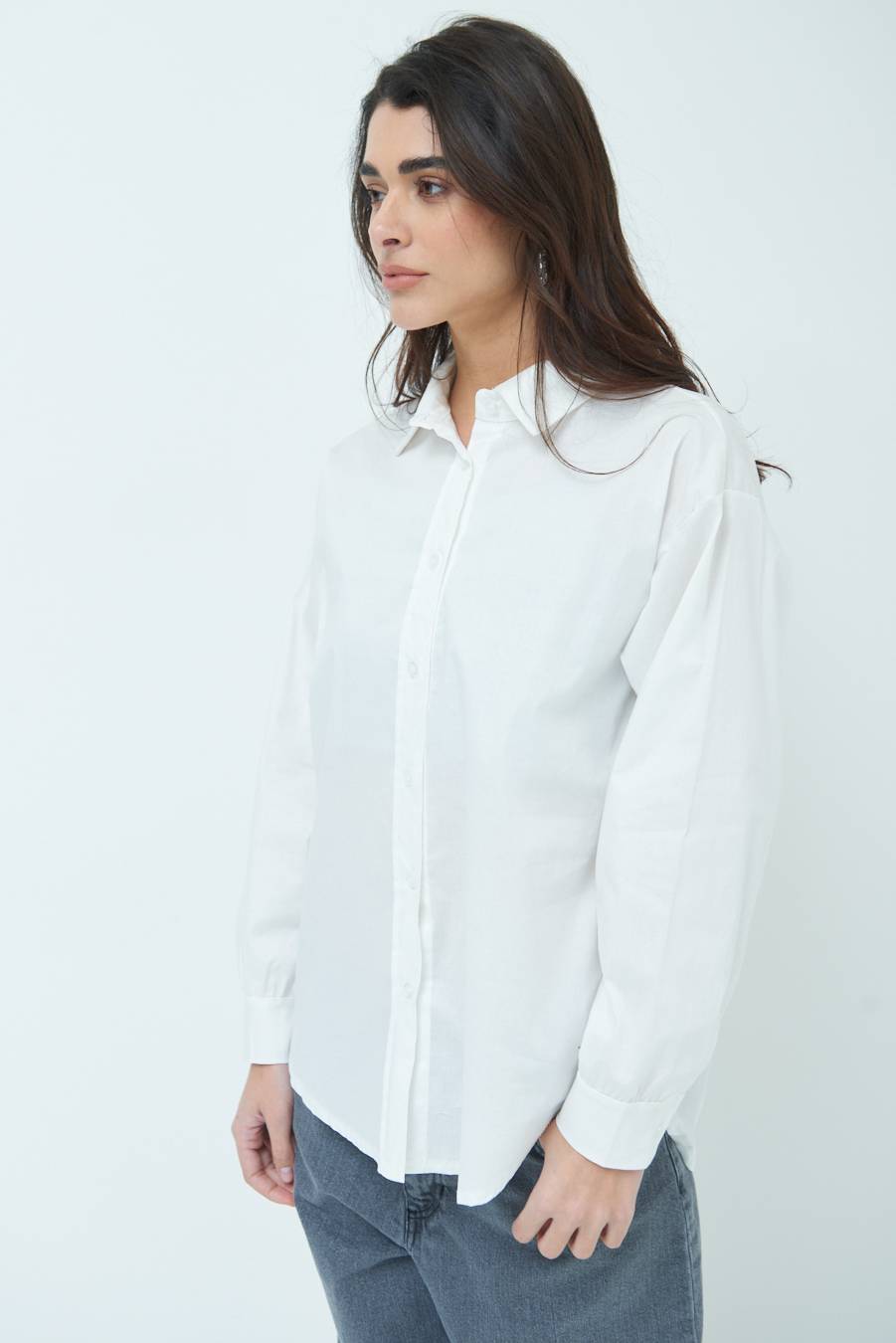 Kikisix CAMICIA MANICA AMPIA BIANCO Affare Del Giorno