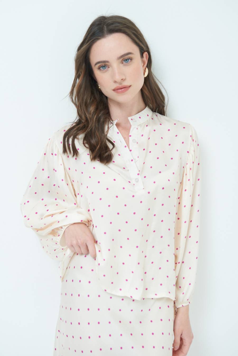 Kikisix CASACCA POIS RASO PRUGNA Moda
