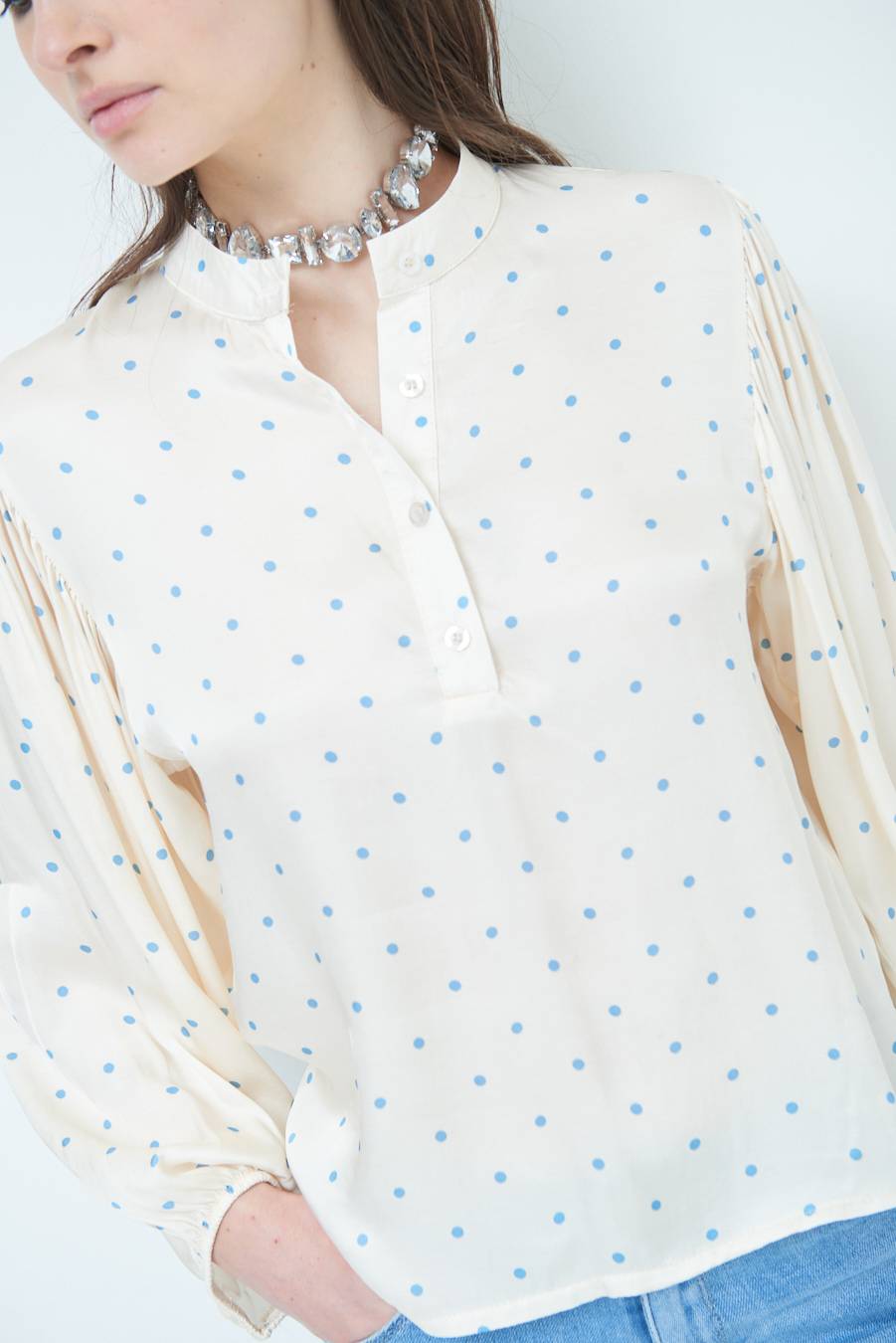 Kikisix CASACCA POIS RASO AZZURRO Italy
