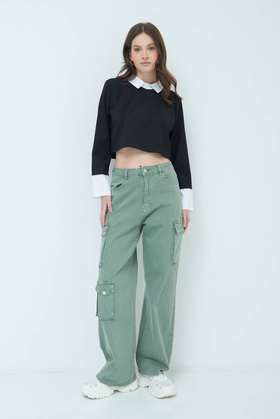 Kikisix CASACCA FINTA CAMICIA BIANCO/NERO Pezzi Unici