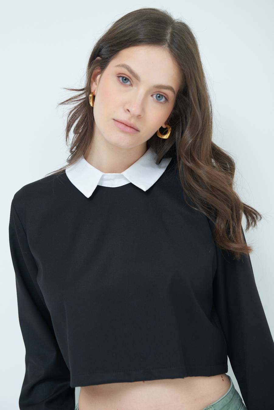 Kikisix CASACCA FINTA CAMICIA BIANCO/NERO Pezzi Unici