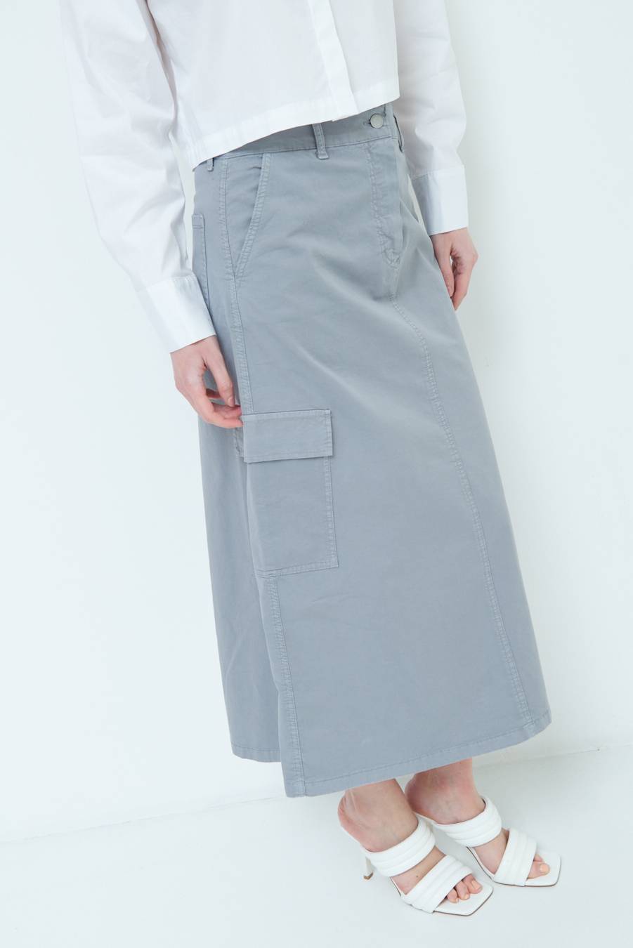 Kikisix GONNA CON TASCONI GRIGIO Outlet