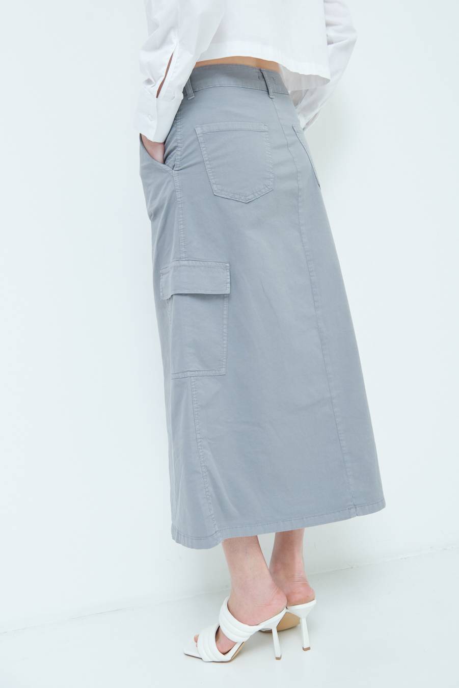 Kikisix GONNA CON TASCONI GRIGIO Outlet
