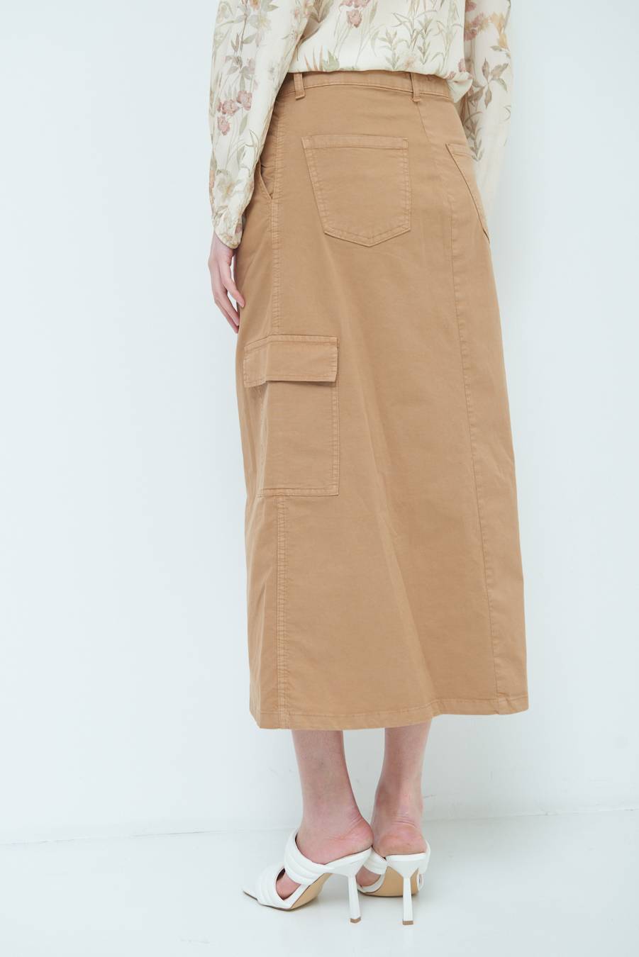 Kikisix GONNA CON TASCONI BEIGE Saldi