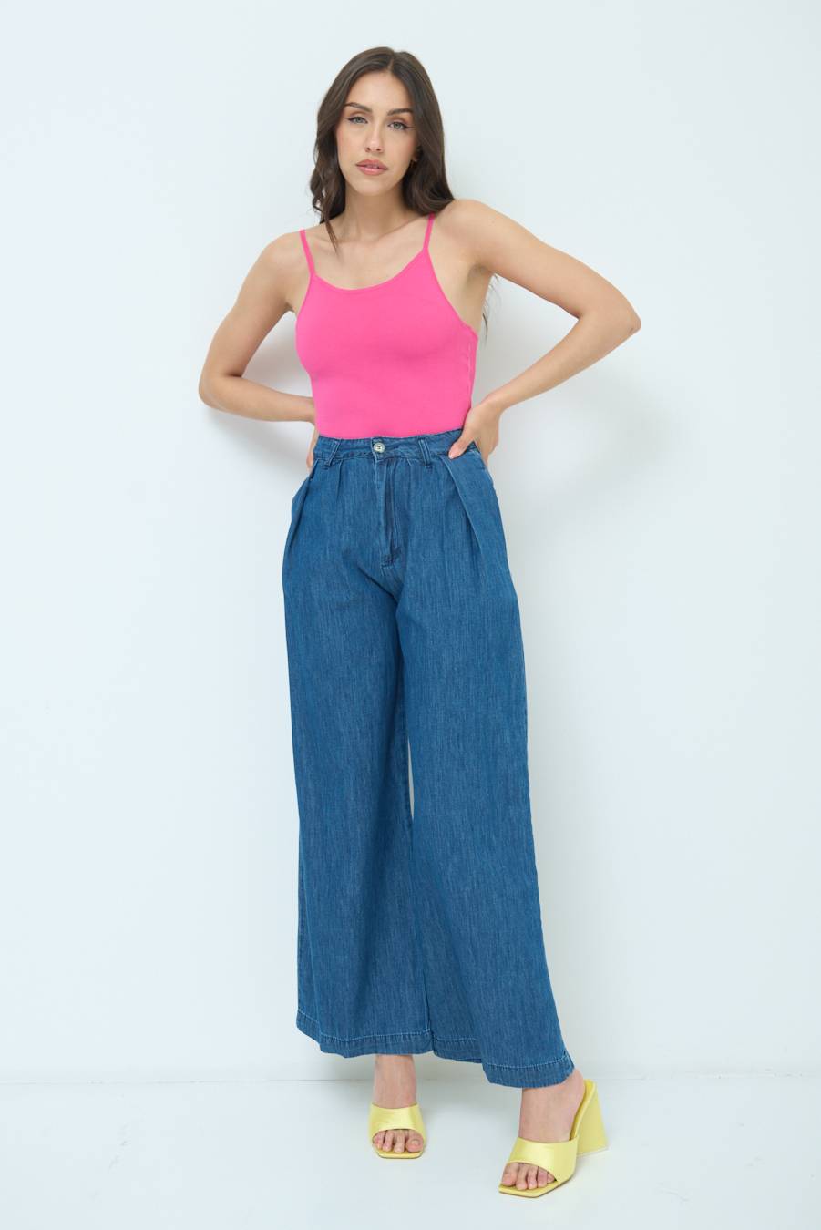 Kikisix PANTALONE CHAMBRAY PINCES JEANS Consegna Veloce