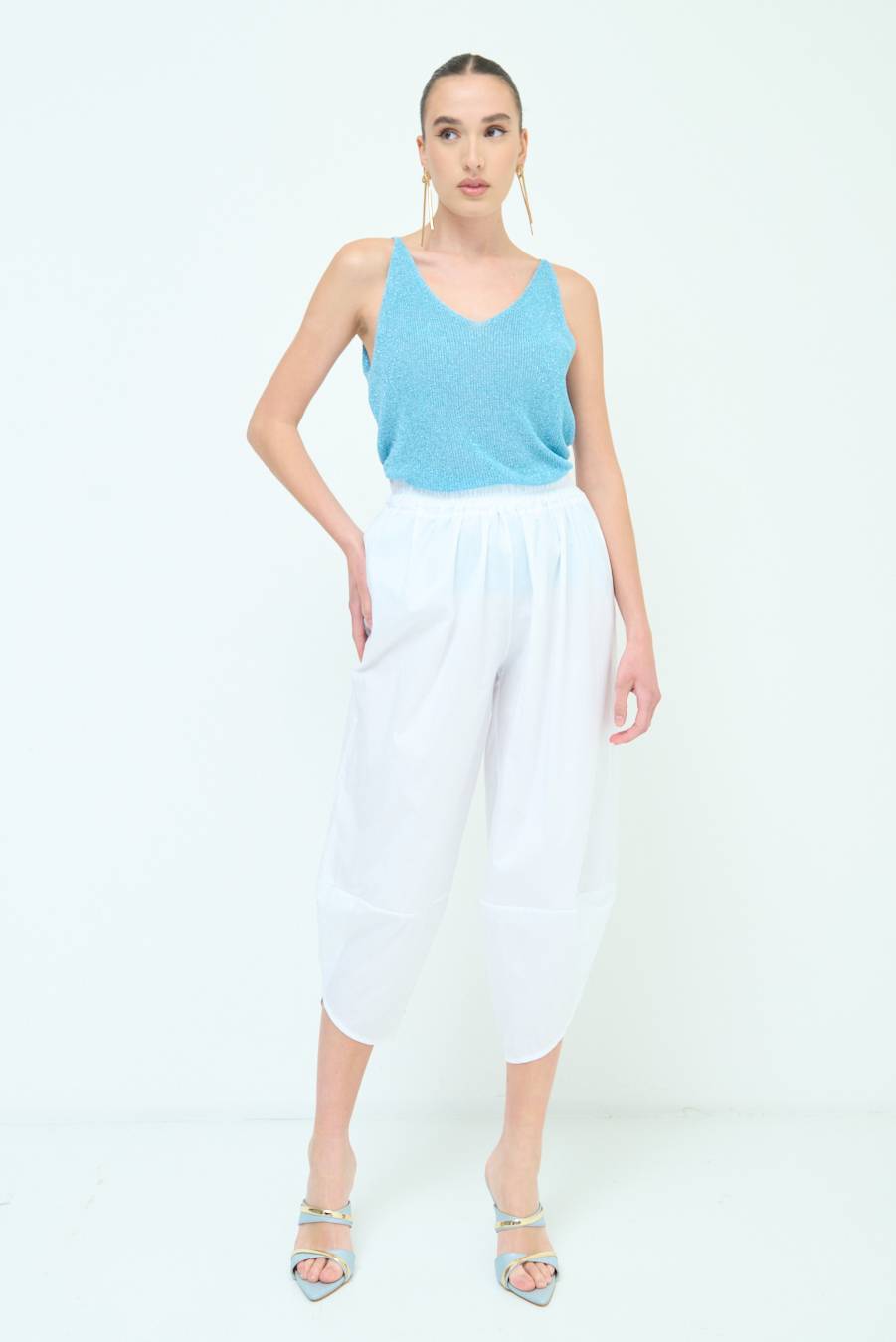 Kikisix PANTALONE OVER BIANCO Saldi