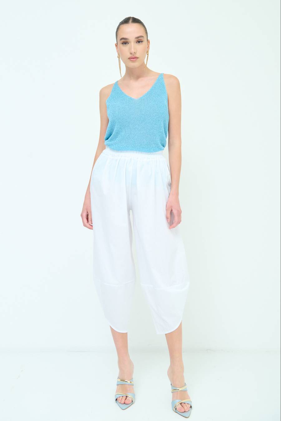 Kikisix PANTALONE OVER BIANCO Saldi
