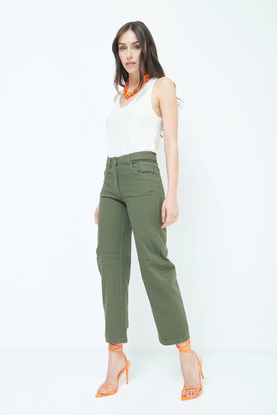 Kikisix PANTALONE LINEA UOVO VERDE MILITARE Hotsell