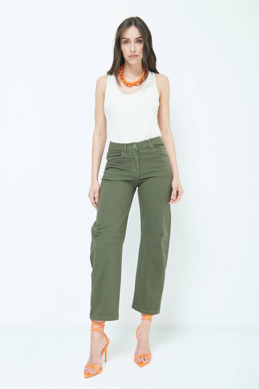 Kikisix PANTALONE LINEA UOVO VERDE MILITARE Hotsell