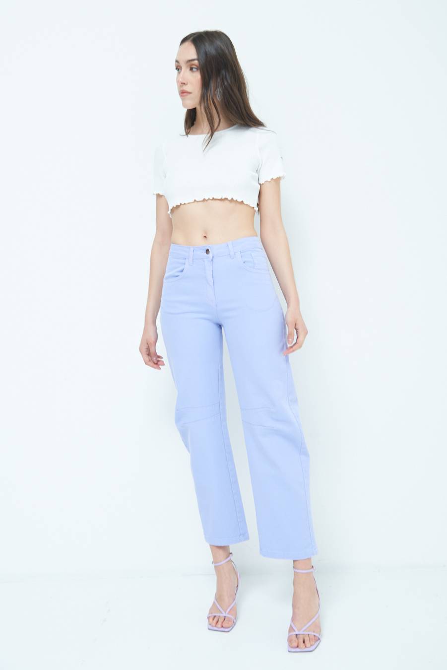 Kikisix PANTALONE LINEA UOVO LILLA Vendita Calda