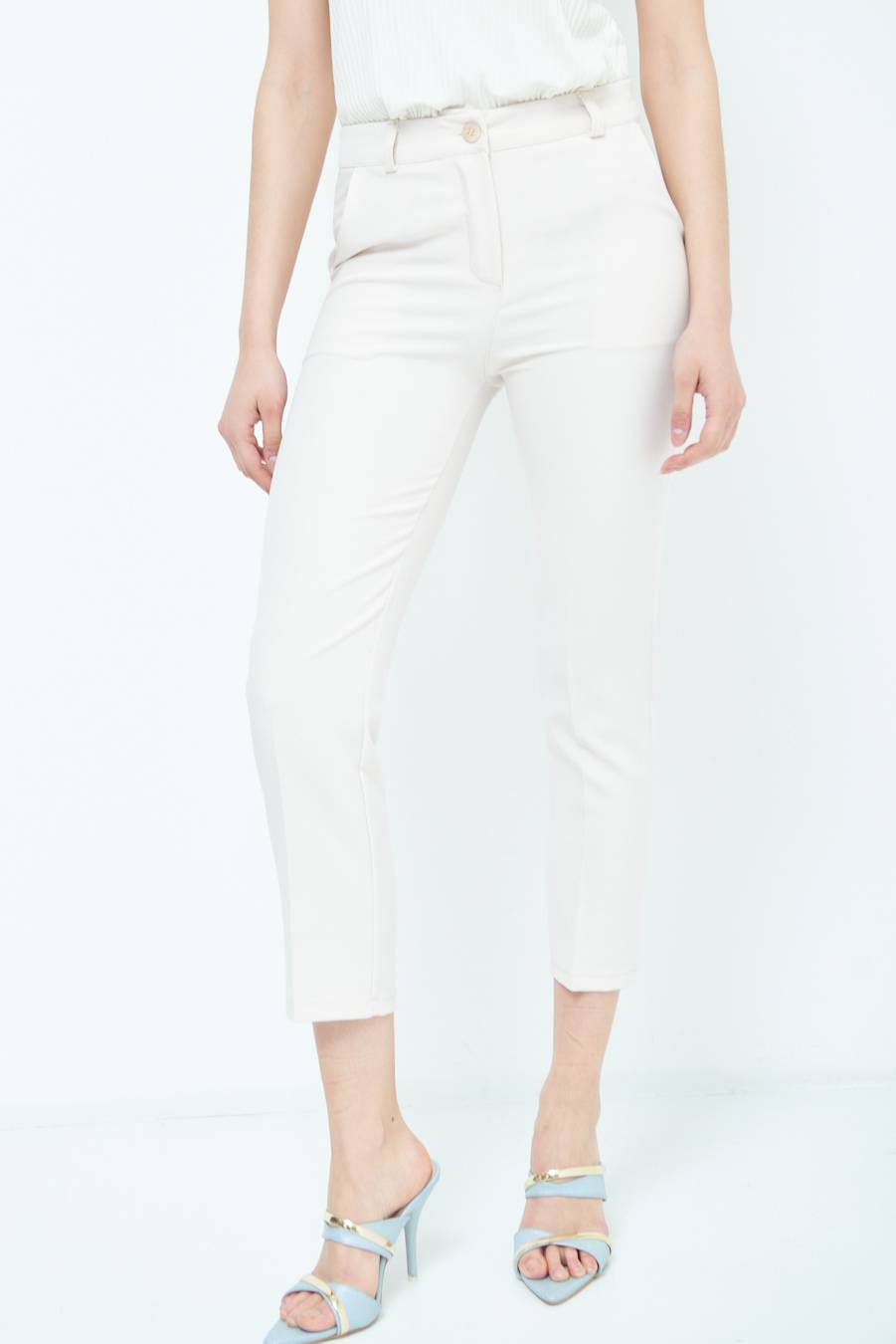 Kikisix PANTALONE SIGARETTA BEIGE In Saldo