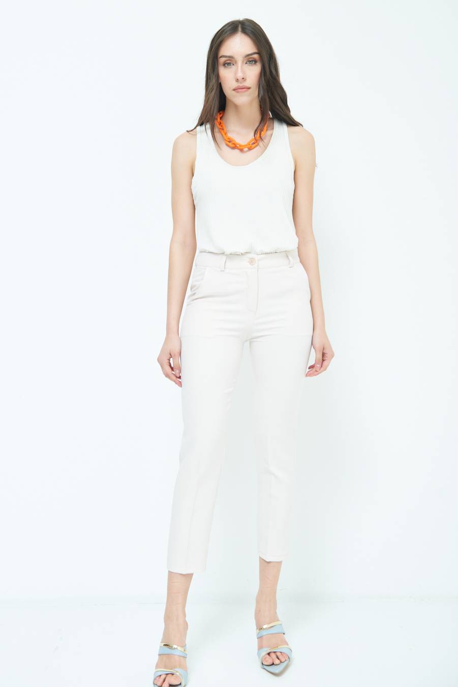 Kikisix PANTALONE SIGARETTA BEIGE In Saldo